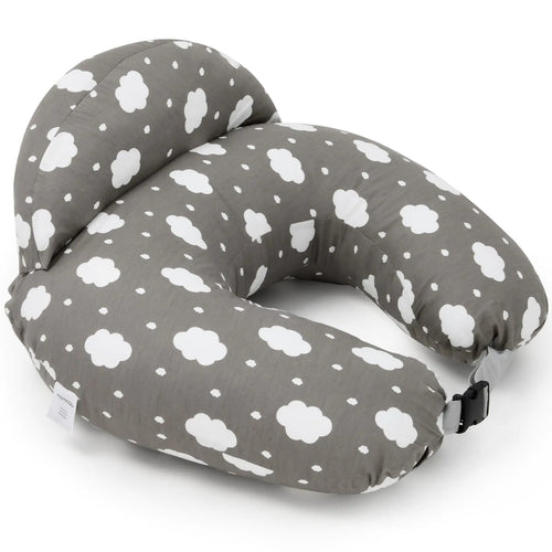 Momcozy Breastfeeding Pillow with Adjustable Strap Soft Support for Mom and Newborn Removable Cotton Cover Grey